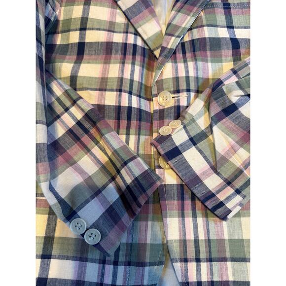 Jack Tar Pastel Plaid Tartan Vintage Lined Suite Jacket Made in USA Boys 10 - Picture 4 of 8